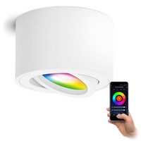 Smol Aufbauspot Mit Led Smart Rgb Smarthome Wlan Flach Schwenkbar Weiß Strahler