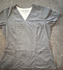 Greys Anatomy Charcoal Dark Gray Scrub Top Women  s Size Medium