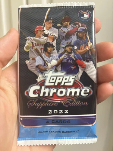 2022 Topps Chrome Sapphire Baseball Factory Sealed Pack - 4 Cards
