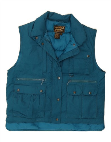EDDIE BAUER Womens Padded Gilet UK 14 Medium Blue Polyester OK10