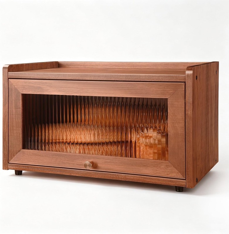 Wooden Bread Box for Kitchen Countertop, Bread Storage for Clutter-Free Counter