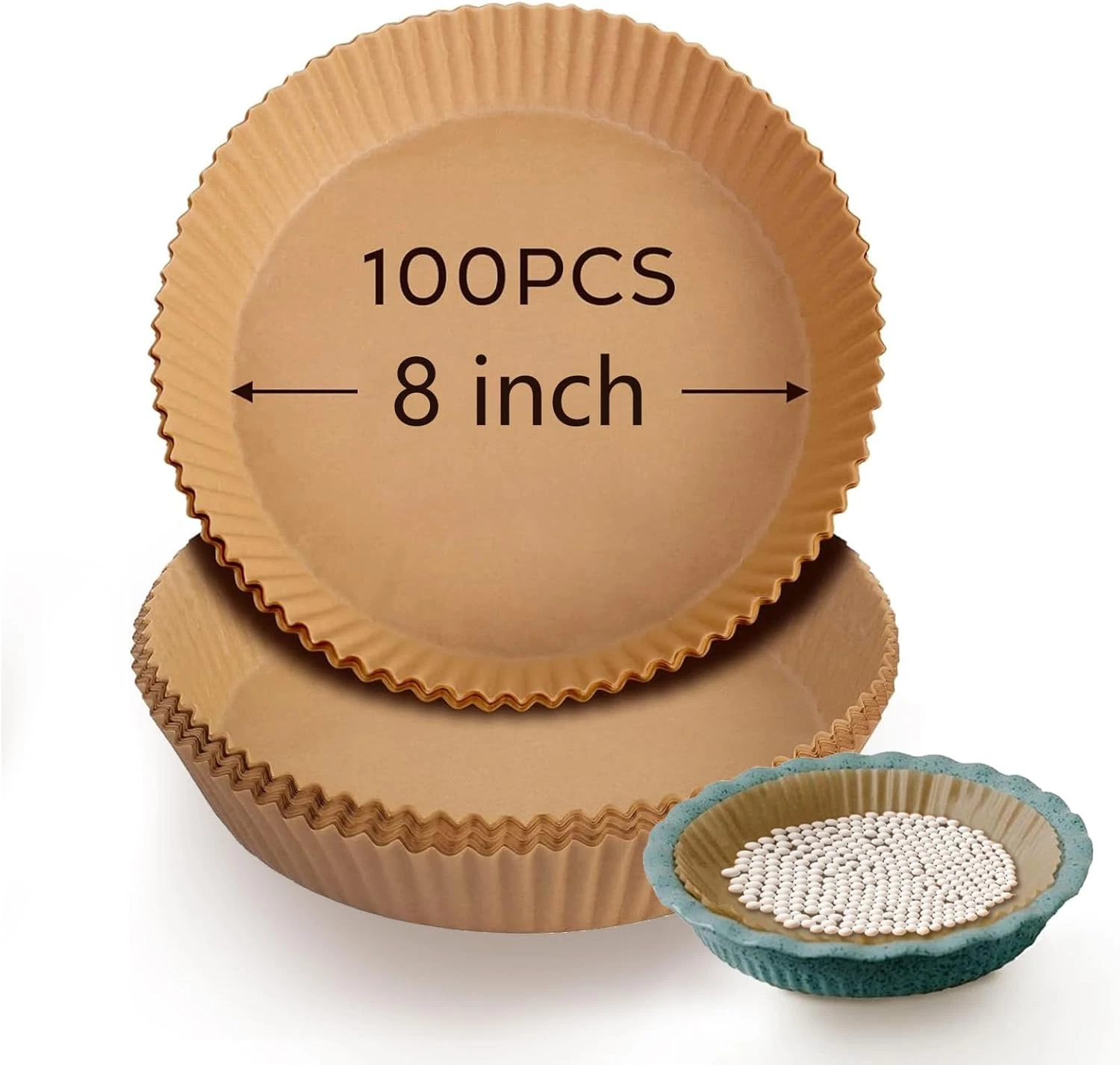 100Pcs Parchment Paper for Pie Weights and Pans, Pie Crust Weights for Blind Bak