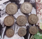Set of 8 COINS - PUERTO RICO - 40, 20, 10 centavos 1895-1896 PGV. Alfonso XIII