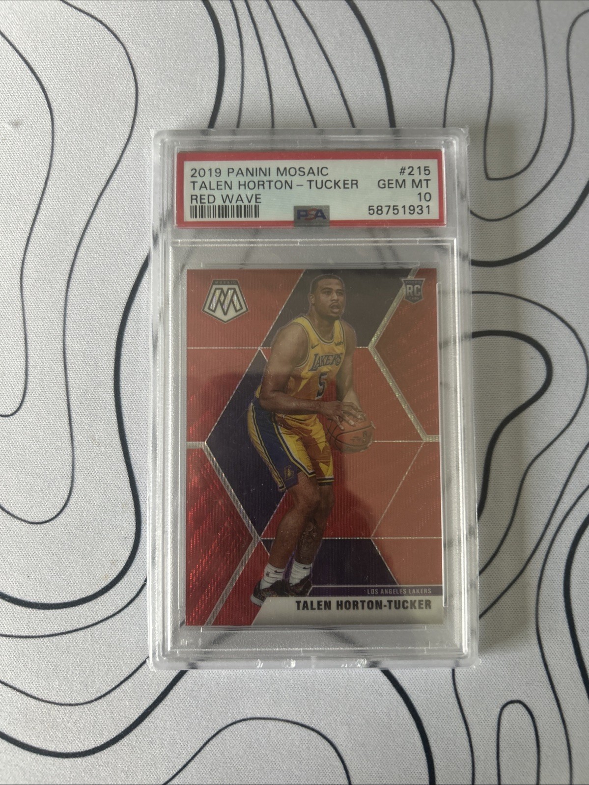 2019-20 Panini Mosaic - Rookies Talen Horton-Tucker #215 Red Wave Prizm (RC)