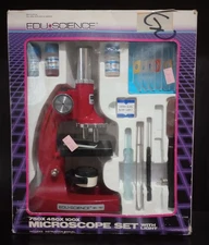 VINTAGE 1989 EDU SCIENCE MICROSCOPE SET WITH LIGHT