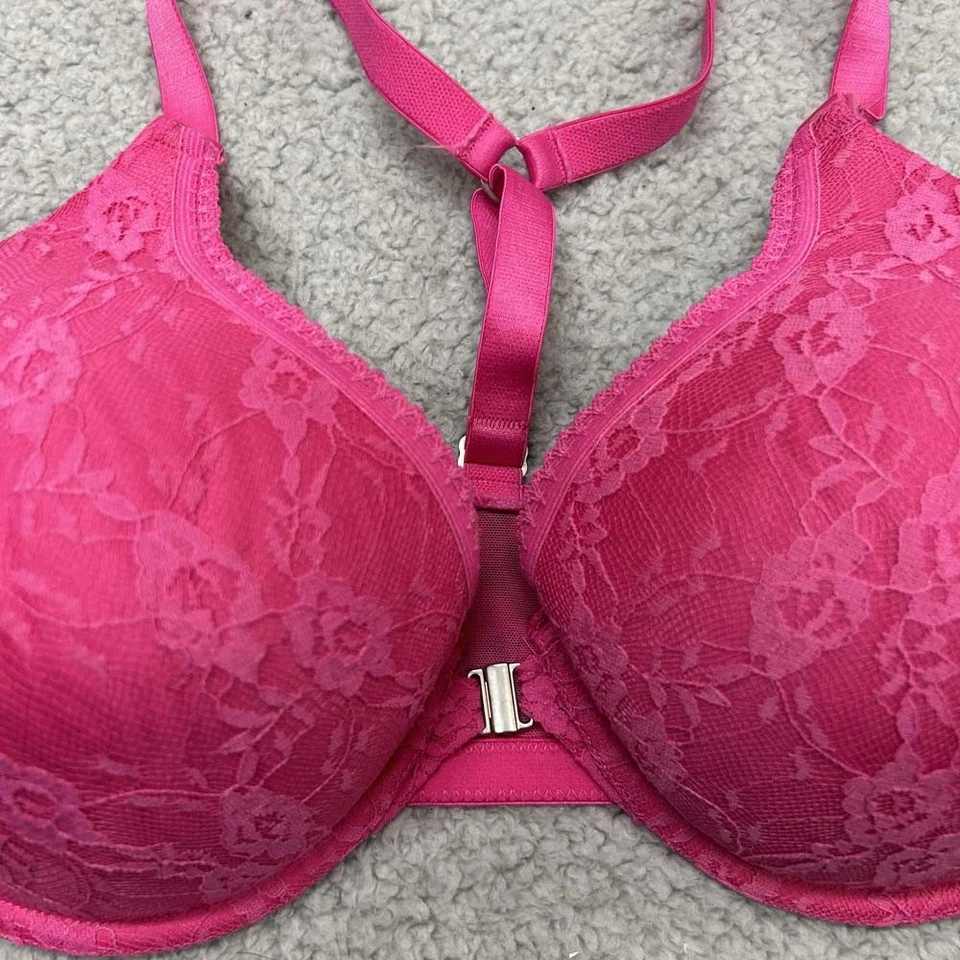 Motherhood Maternity Bra 36DD Nursing Bra Molded Pink Lace Sexy - Image 2 of 4