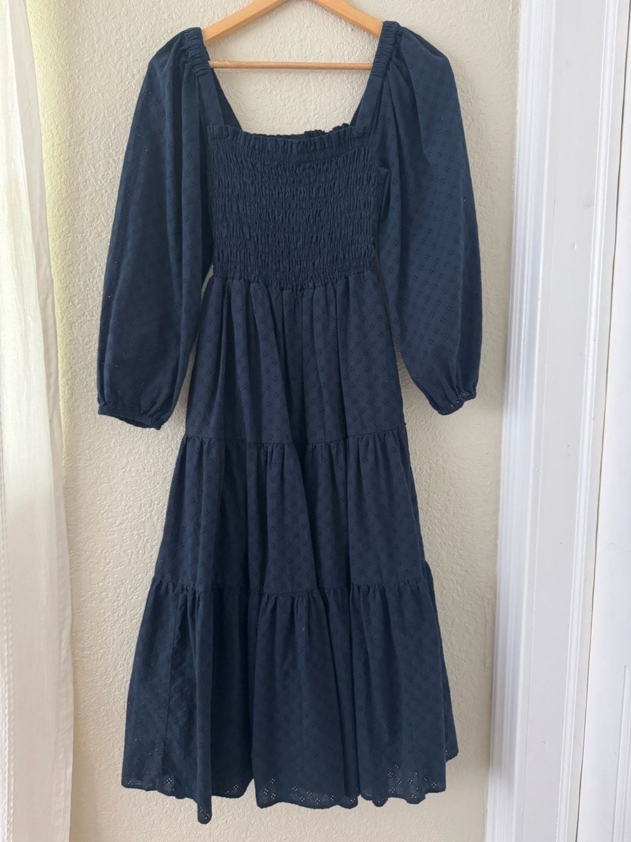 Madewell Lucie Cutout-Back Midi Dress in Eyelet