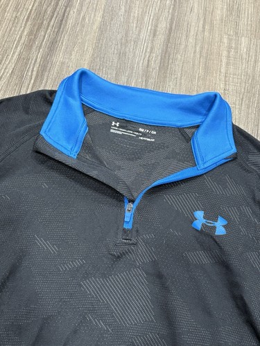 Under Armour Pullover Black Camo Mens Quarter Zip 1/4 Size Small Heat Gear