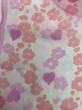 Glentex handrolled vintage scarf made in Japan 15 x 44 pink hearts