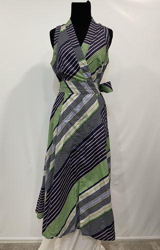 Vestido envolvente Tory Burch estampado sin mangas talla 6 diseñador Preppy precio de venta sugerido por el fabricante 498 USD - Imagen 3 de 19