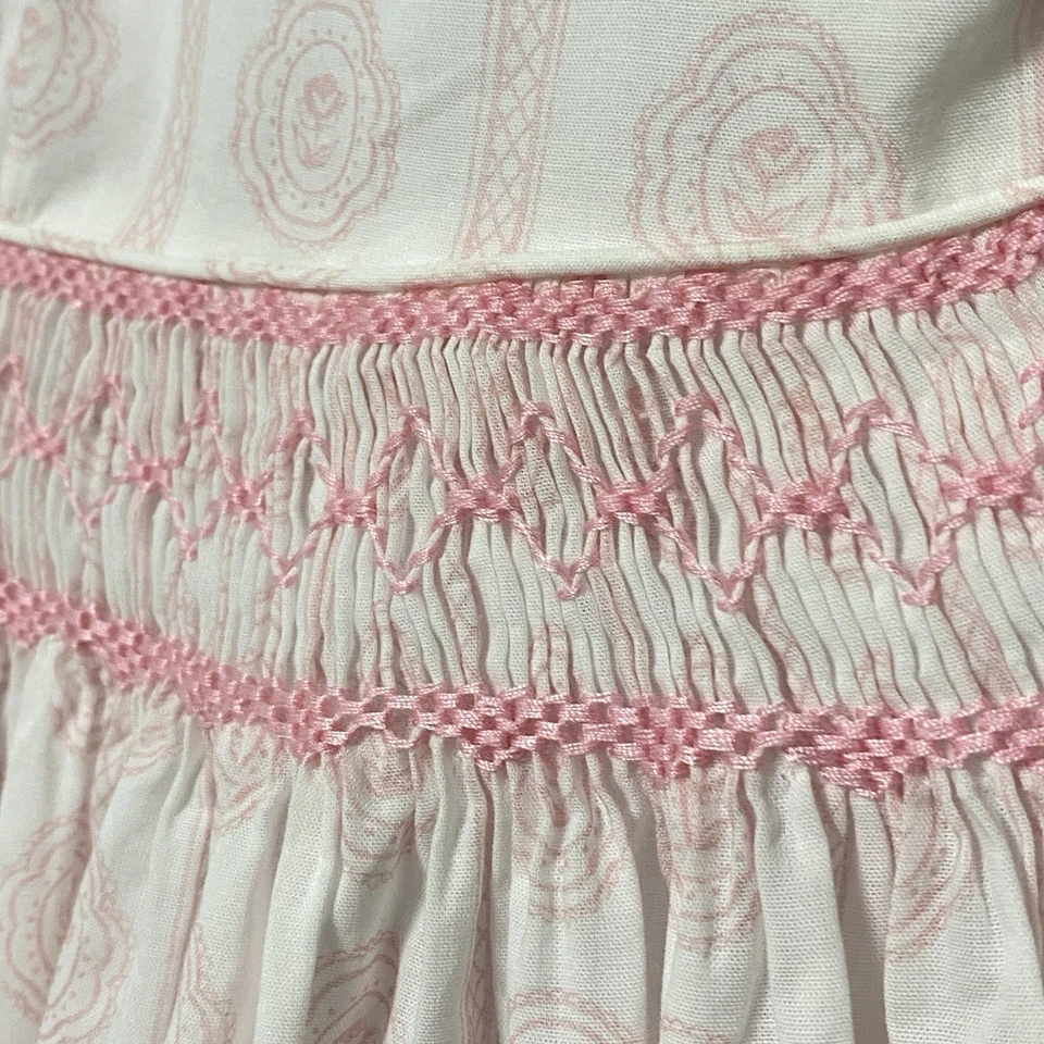 Vestido ajustado Edgehill Collection rosa, forrado, cuello con volantes niñas talla 5 Foto 3 de 4