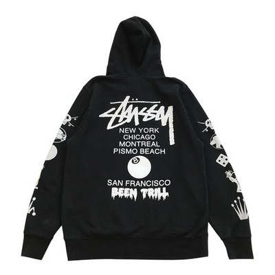 Stussy Been Trill Hoodie Mens Medium M Black 8 Ball Pullover