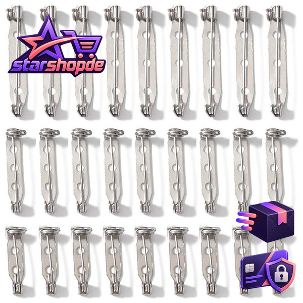 Sicherheitsnadeln 100 StüCk 20-32Mm Silber FüR DIY Bastelarbeiten Schmuck-image