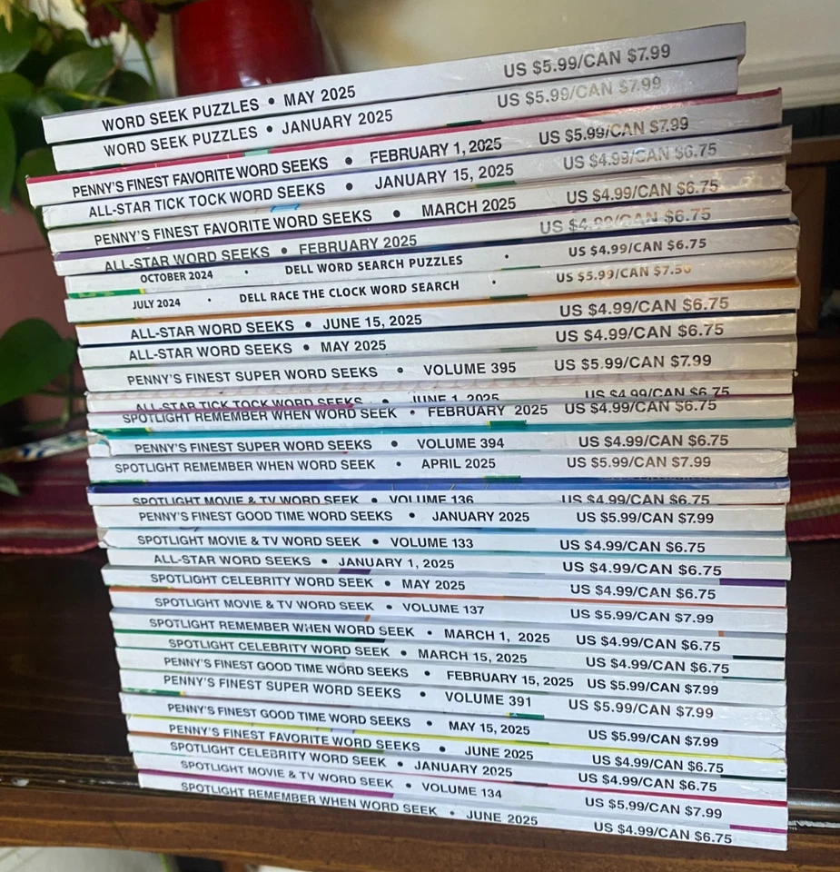 LOT OF 30 NEW PENNY PRESS WORD FIND SEEK SEARCH FIND PUZZLE BOOKS 2025 EDITIONS - Image 2 of 4