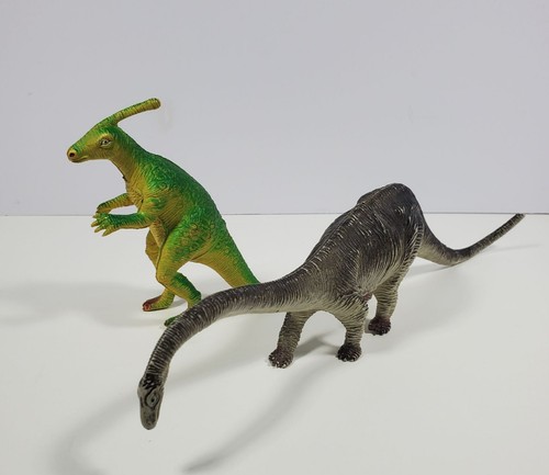 Larami Parasaurolophus & Diplodocus Dinosaur Vintage Figures - Picture 1 of 17