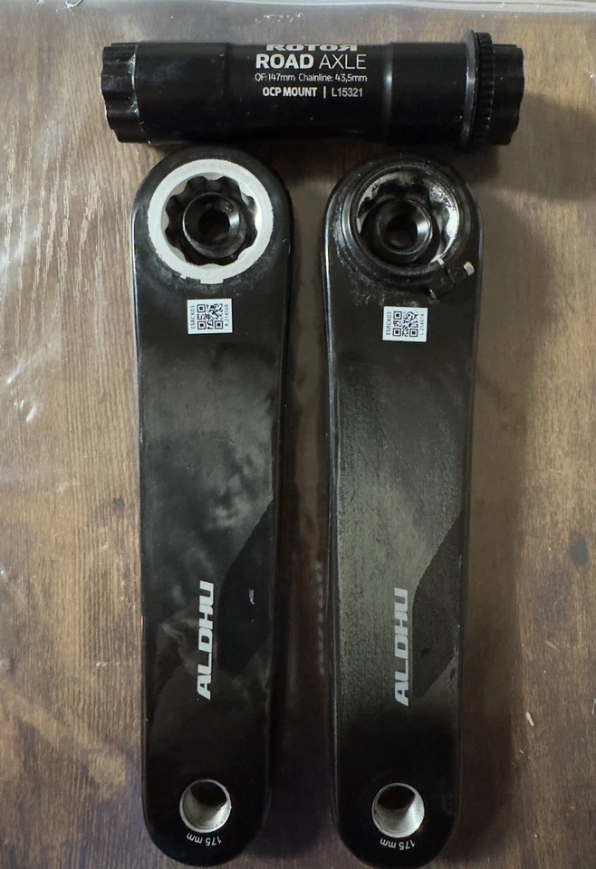 Rotor Aldhu manivela de carbono para estrada/cascalho bicicleta manivela braçadeira com eixo 30mm 175mm - Imagem 4 de 4