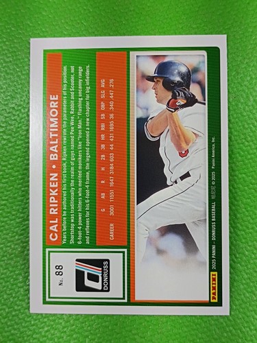 2025 Panini Donruss Cal Ripken Jr SP Red & Blue Foil Card #88 Baltimore Orioles⚾ - Picture 6 of 7