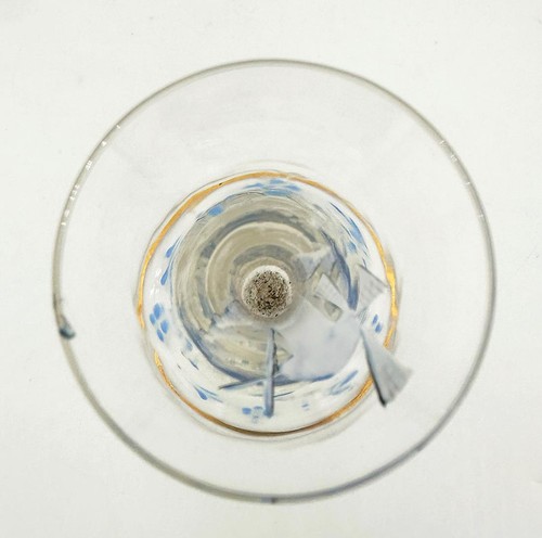 ANTIQUE CONTINENTAL DRINKING GLASS ENAMELLED WINDMILL DECORATION - Picture 6 of 15
