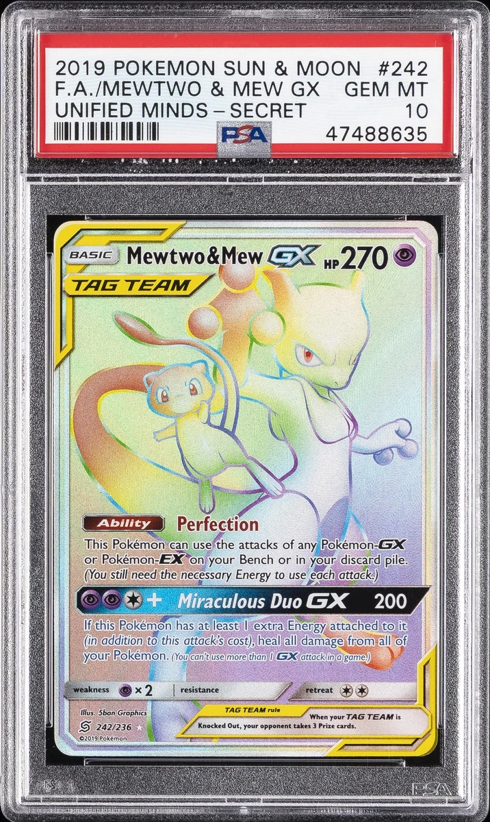 Mewtwo Pokémon TCG Sun & Moon Grade 10 Individual Trading Card