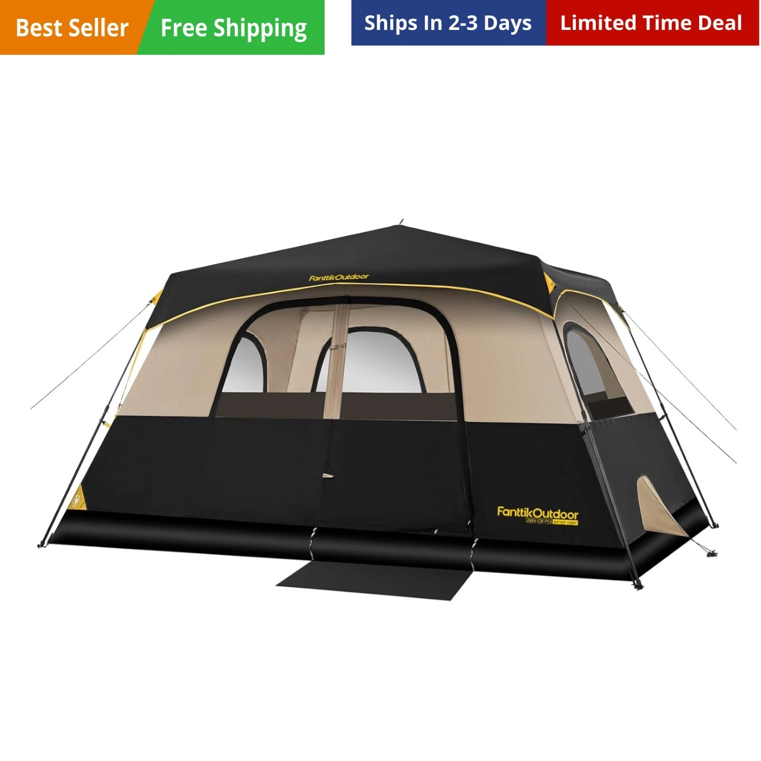 Camping Tent 4/6/8/10 Person Instant Cabin Tent Setup in 60 Seconds with Rain...