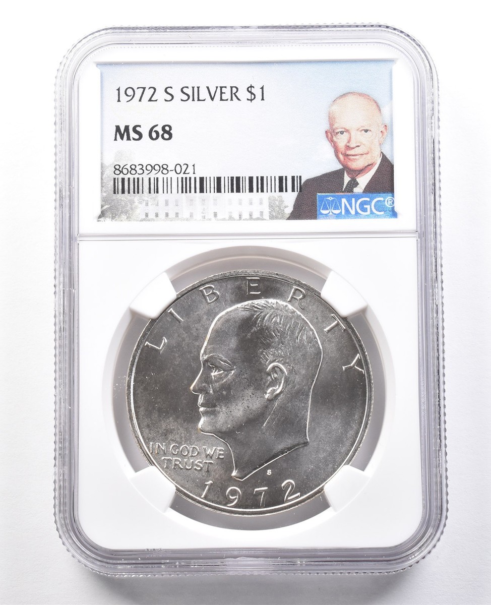 1972-S Eisenhower $1 Silver MS68 NGC Special Label | eBay