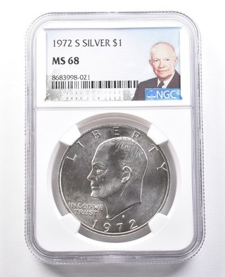 1972-S Eisenhower $1 Silver MS68 NGC Special Label | eBay