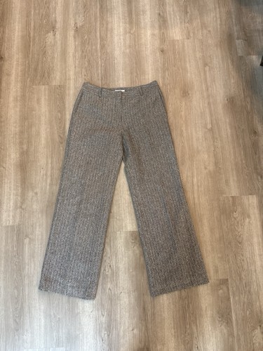 Talbots Women’s Tweed Wool Blend Dress Pants Brown Wide Leg Size 6 Lined
