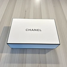 Chanel Empty Gift Box – White & Black Luxury Designer Packaging, 8.5x5.5x3