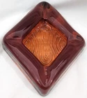 BLENKO HONEY ASHTRAY 665C diamond-shaped amber glass Mid Century MCM VTG 1960s