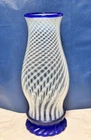 FENTON BLUE RIDGE HURRICANE CANDLE LAMP