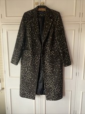 Marks & Spencer Women's Size 12 Jacquard Leopard Print Coat BNWT