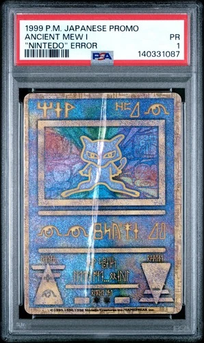 1998-99 POKEMON JAPANESE PROMO "NINTEDO" ERROR ANCIENT MEW I PSA 1