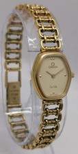Vtg 1982 Omega De Ville Cal 1455 Quartz Gold Plated Bracelet Ladies Watch Spares
