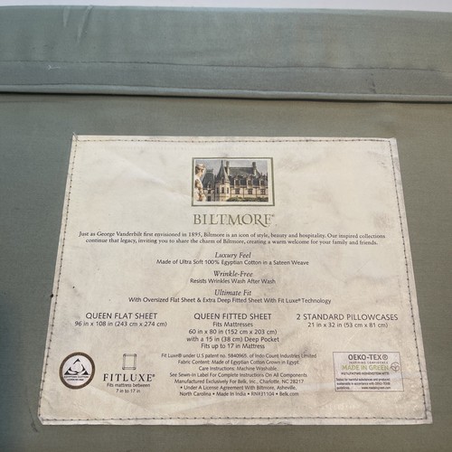 Biltmore Egyptian Collection Queen Sheet Set 625 Thread Count - Picture 4 of 5