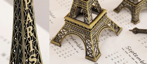 Bandiera francese/bronzo lega di zinco torre Eiffel decorazione statua decorazione casa souvenir - Foto 7 di 15
