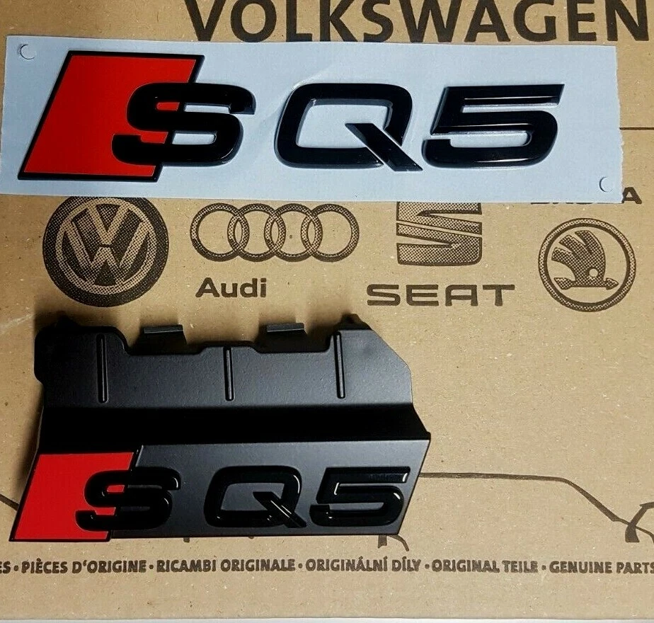 original Audi SQ5 Schriftzug schwarz Emblem Kühlergrill Aufkleber Q5 Heckklappe - Bild 1 von 1