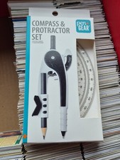 Pen Gear Compass Protractor Set 12 Circles Measures Inches Centimeters NEW