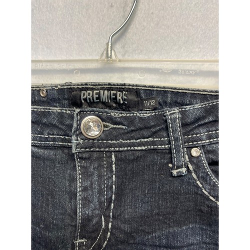 Premiere by Rue 21 Jeans Womens Size 11/12 Rhinestone 5 Pocket Blue - Picture 3 of 16
