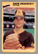 1985 Fleer Baseball Dave Dravecky . San Diego Padres #30