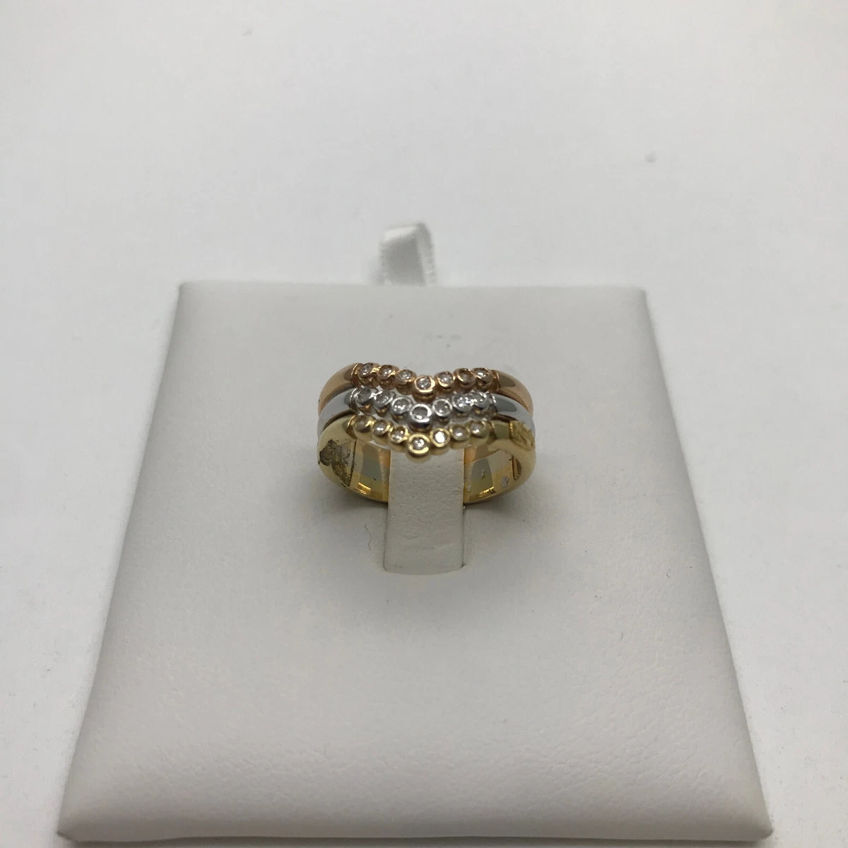 Anello Doppia Fascia In Oro Bianco Con Acquamarina Ovale E Diamanti - Foto 6