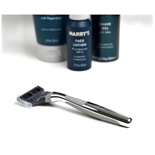 Harry's 5-Blade Men's Razor 1 Razor Handle 2 Razor Blade Refills Chrome Handle - Picture 3 of 3