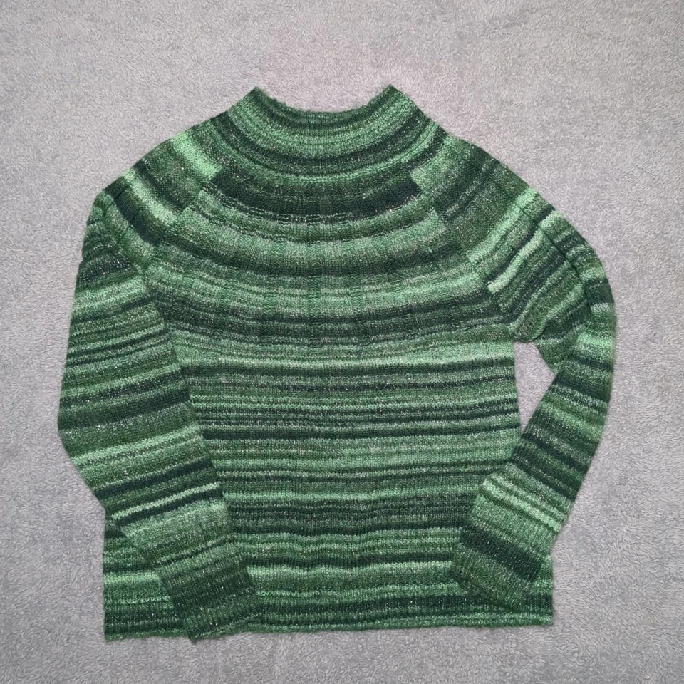 Suéter de manga larga para mujer Knox Rose 2XL verde con cuello falso plateado Foto 2 de 4