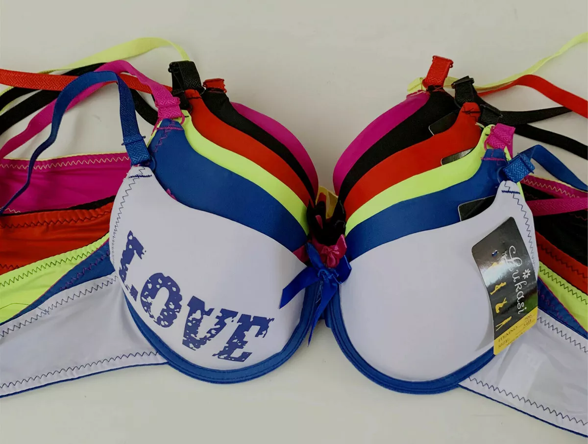 NEW ladies sexy..lot of 3 bras asst colorspush- up  love