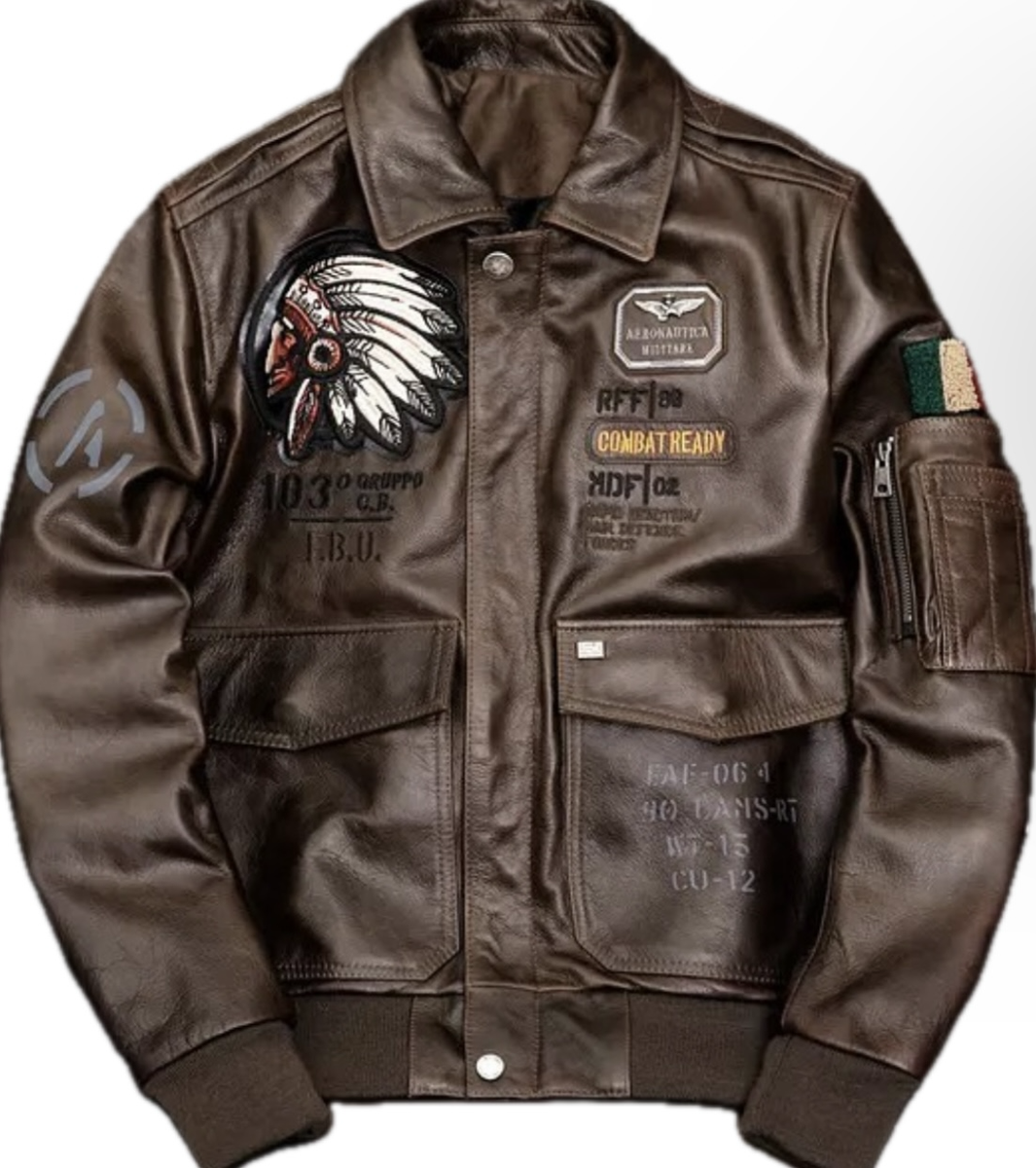 アーミーエアフォース ブラウンレザーボンバージャケット　B-6 ゴールデンベアー Leather Air Force Brown Biker Bomber Jacket | eBay