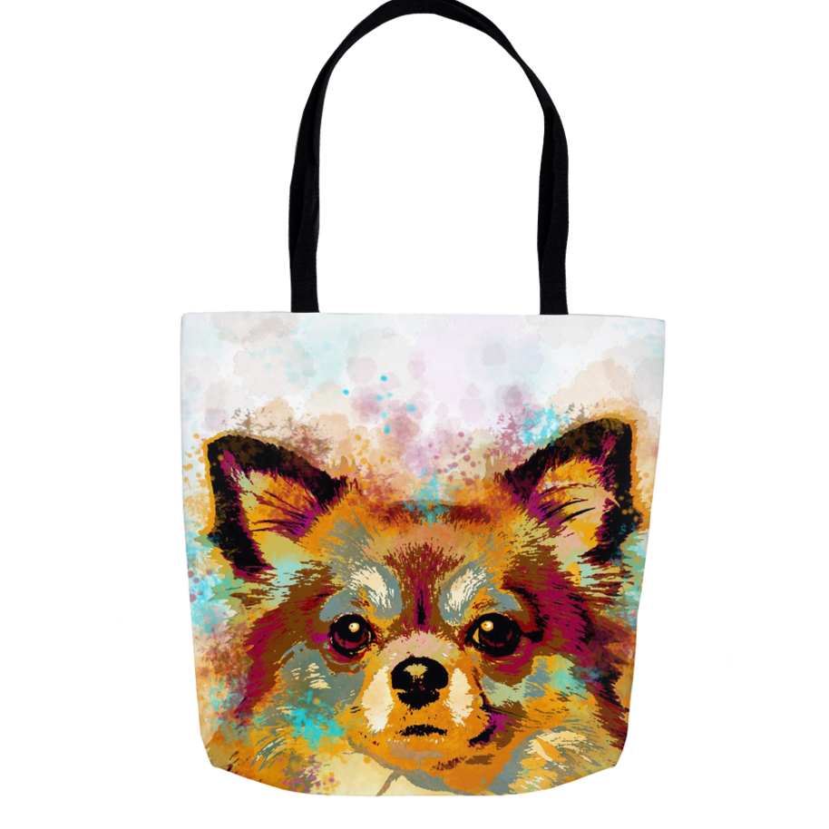 Tote bag, Dog Tote bag, All-over print, Dog 141 Chihuahua art LDumas