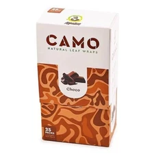 Camo Self Rolling Natural Tea Leaf Wraps - Chocolate (25packs) (125 wraps)