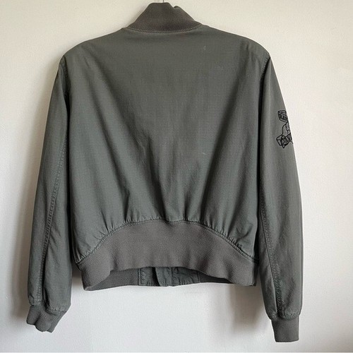 Vintage Men Harley Davidson Lightweight Embroidered Bomber Jacket - Gray - Large - Picture 6 of 9