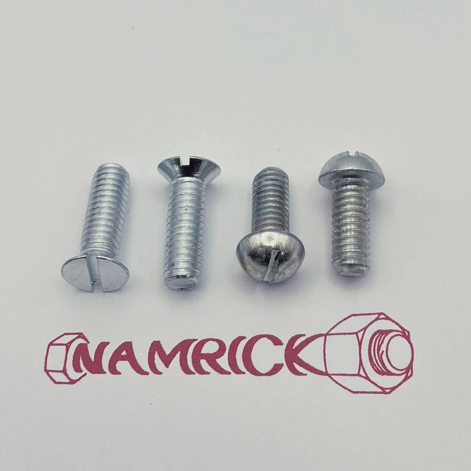 1/4" BSW (Whitworth) Machine Screw BZP (Countersunk/Round Head)