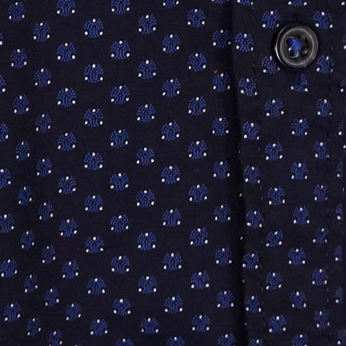 Camicia uomo Nickel & Iron M elasticizzata blu navy manica lunga con bottoni - Foto 8 di 9