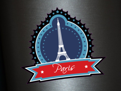 1 x Aufkleber Paris Sterne Sticker Stadt City Fun Gag Decal Static Club Liebe